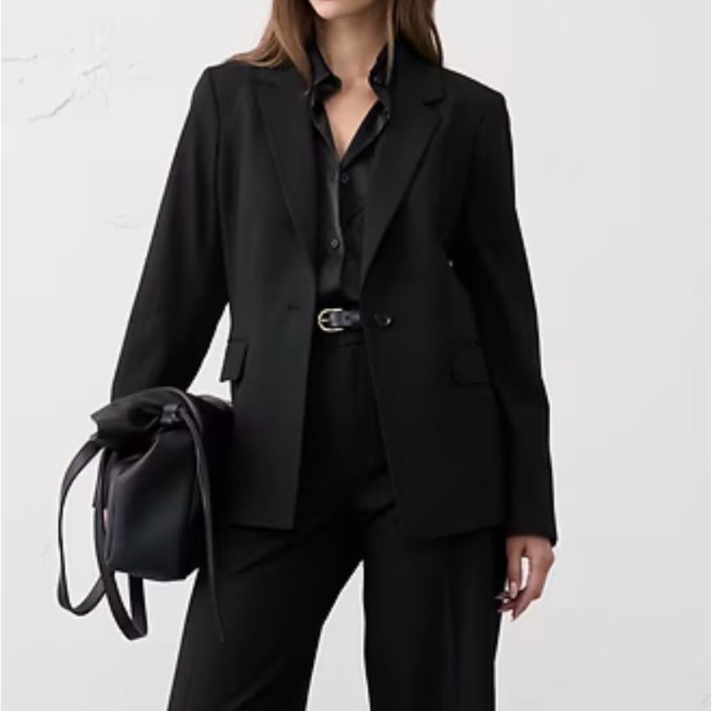 Banana Republic Sculpted Stretch Black Blazer Jacket NWT Size 14